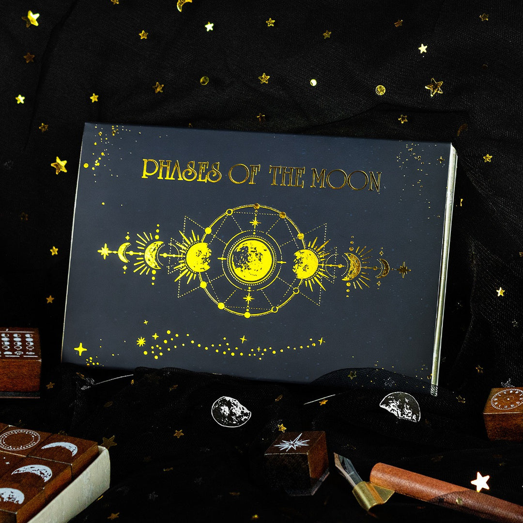 Phases Of The Moon Wooden Stamp - Set of 30