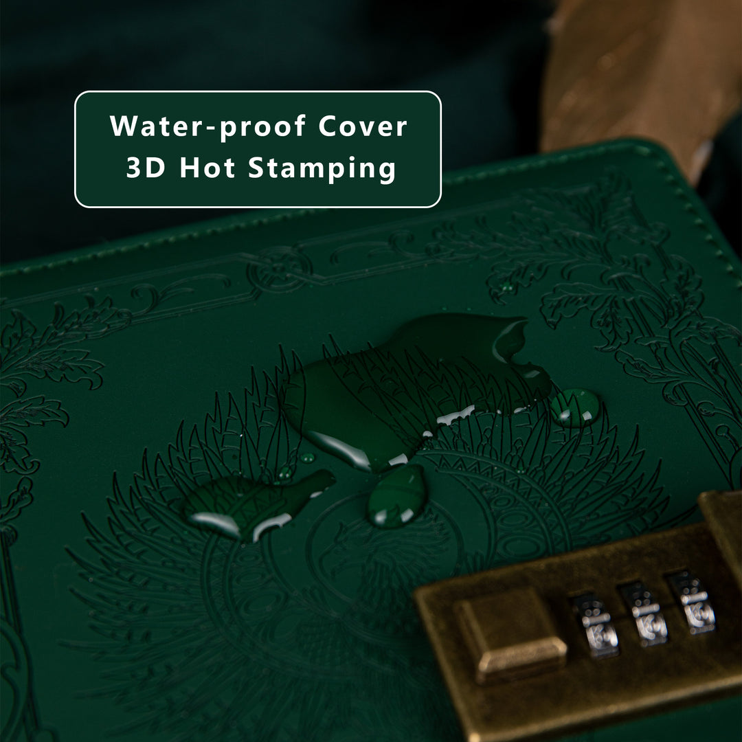 Phoenix Leather Lock Journal - B6 - Ruled - Green