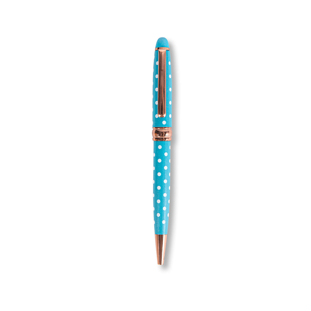 Metal Polka Dots Ballpoint Pen - 1.0 mm - Blue