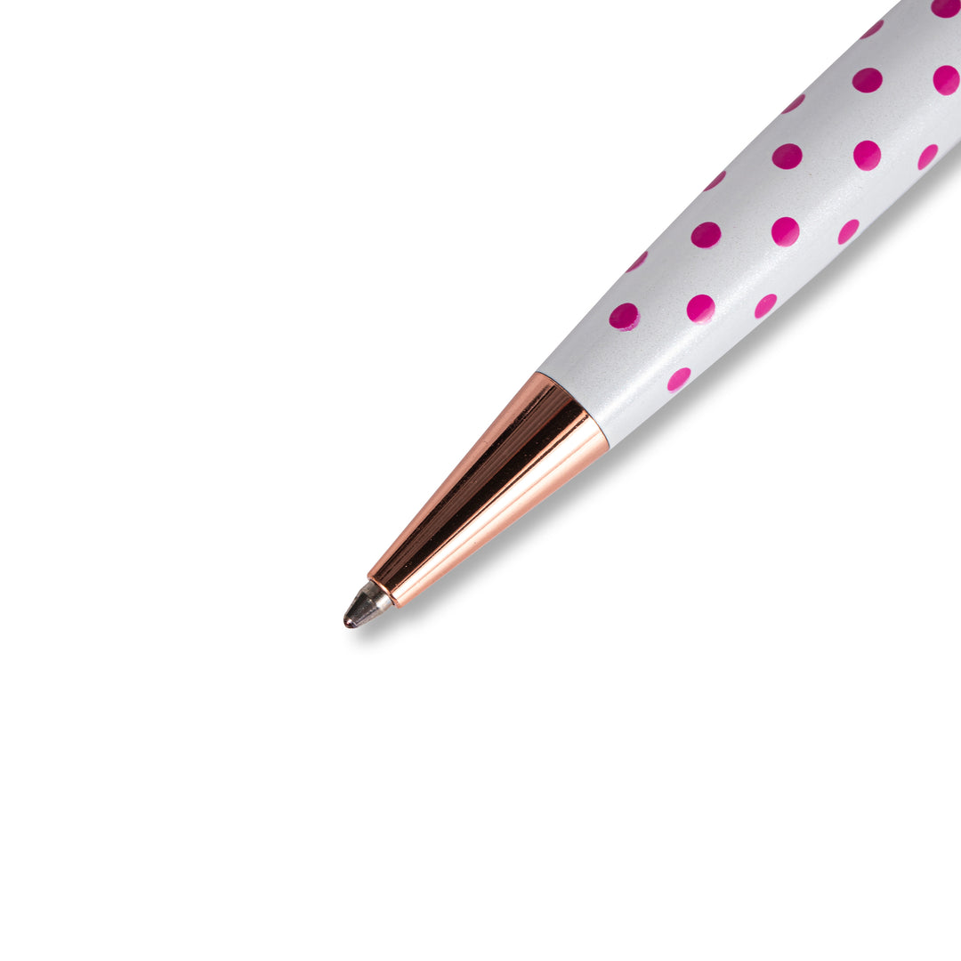 Metal Polka Dots Ballpoint Pen - 1.0 mm - Red