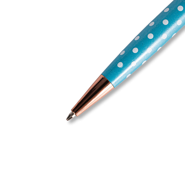 Metal Polka Dots Ballpoint Pen - 1.0 mm - Blue