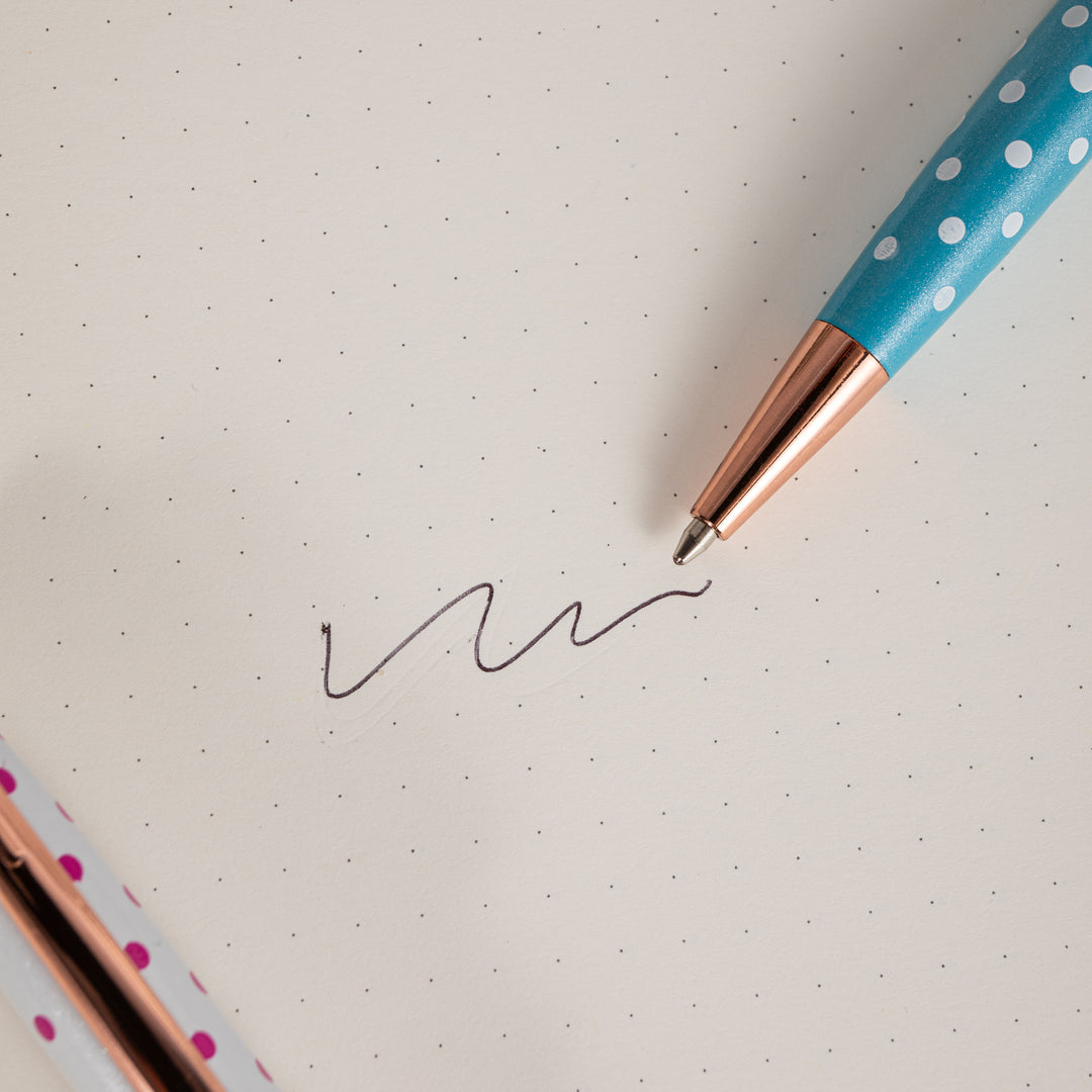 Metal Polka Dots Ballpoint Pen - 1.0 mm - Blue