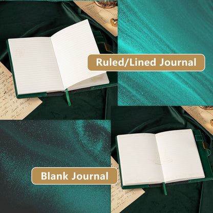 Refillable Leather Sailing Lock Journal - B6 - Green