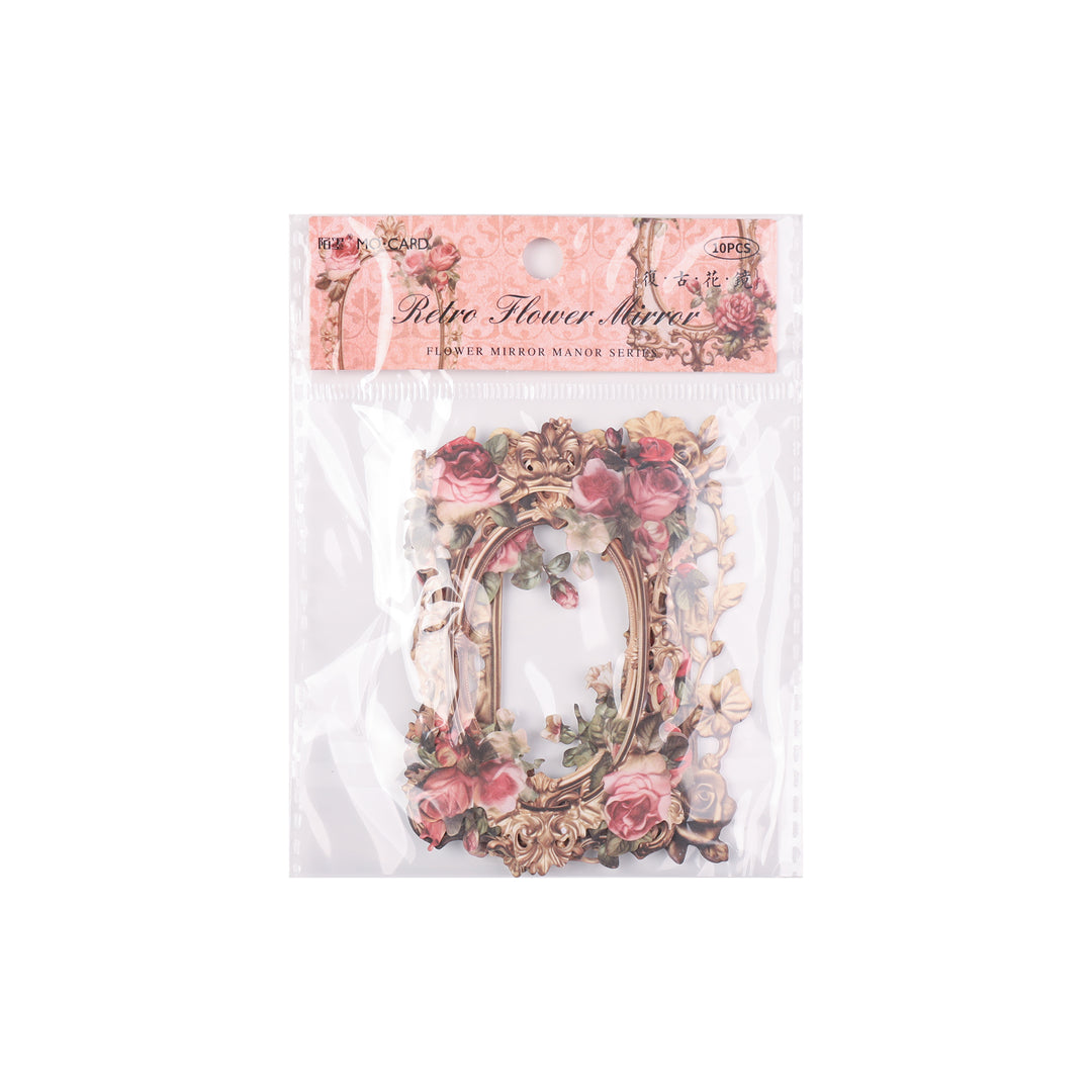 Retro Flower Mirror Scrapbook Paper - 10 Sheets