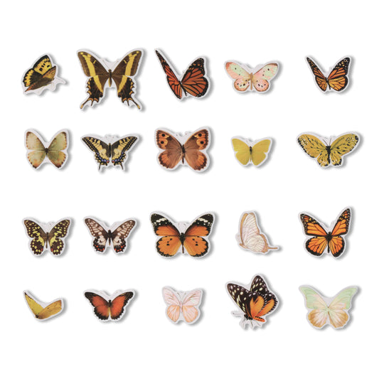 Romantic Butterfly Stickers - Floating Light - 40 Pcs