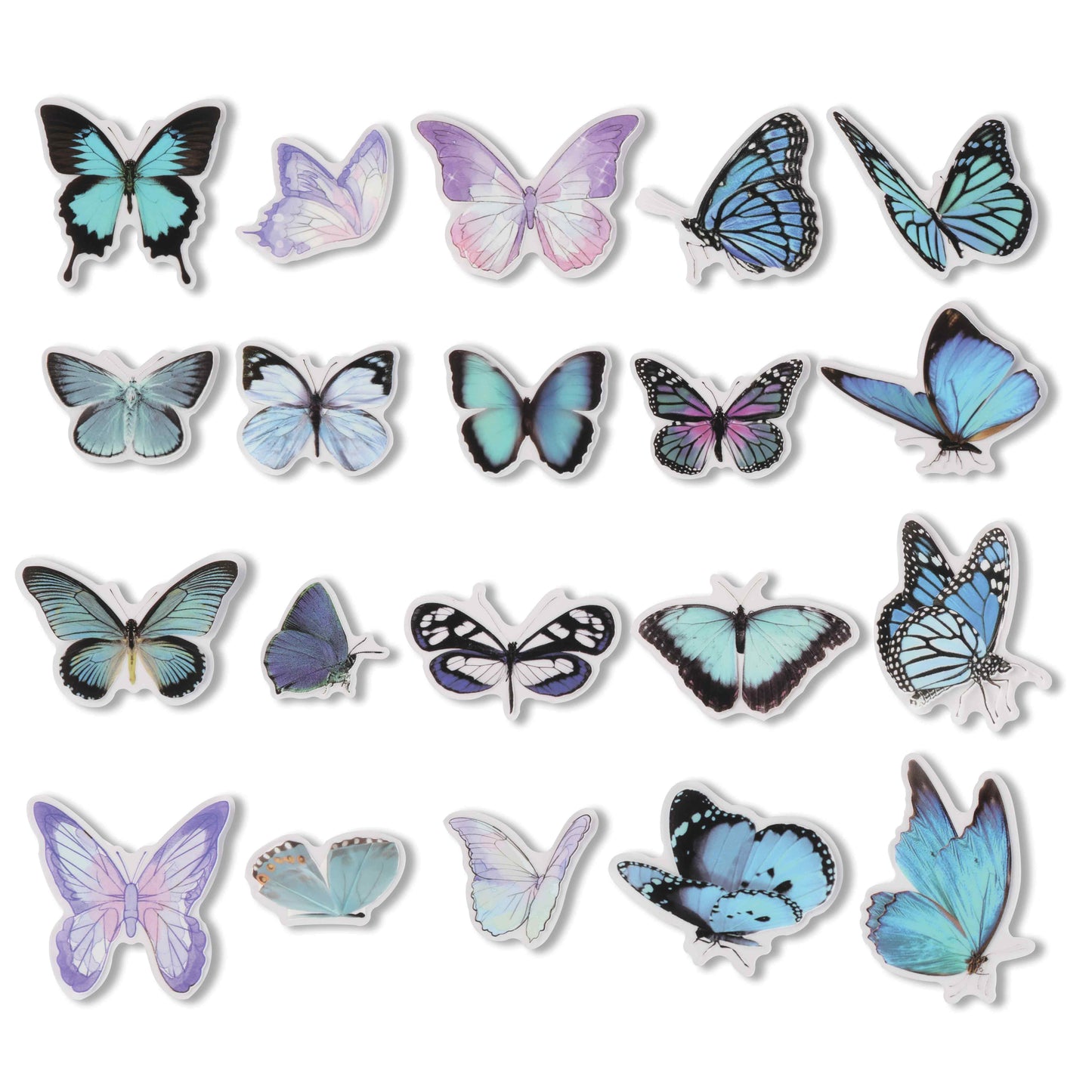 Romantic Butterfly Stickers - Star Shadow - 40 Pcs