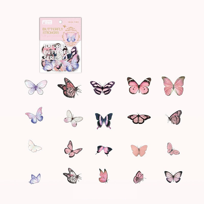 Romantic Butterfly Stickers - Wanderland - 40 Pcs