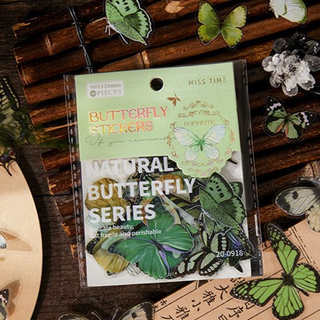 Romantic Butterfly Stickers - Forest Language - 40 Pcs