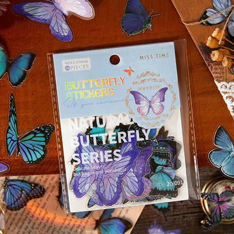 Romantic Butterfly Stickers - Star Shadow - 40 Pcs