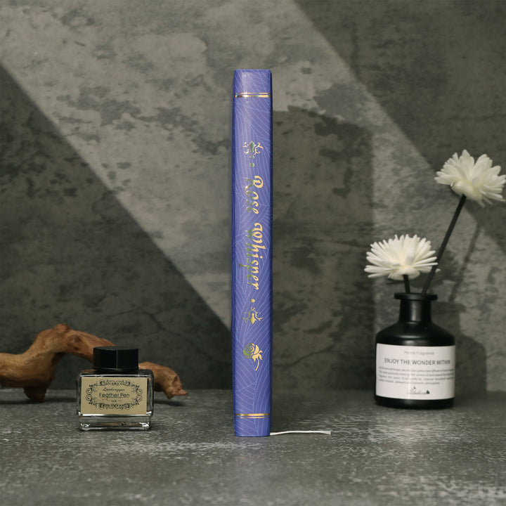 Rose Whisper Lined Notebook - Blue