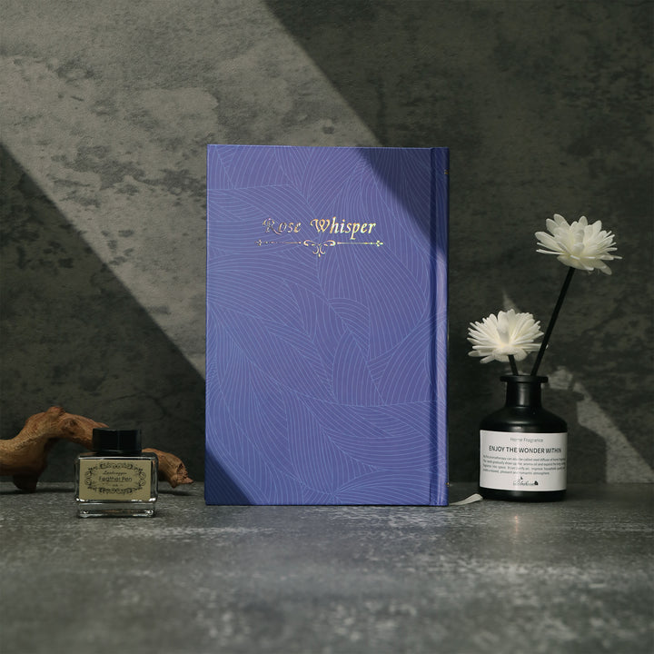 Rose Whisper Lined Notebook - Blue
