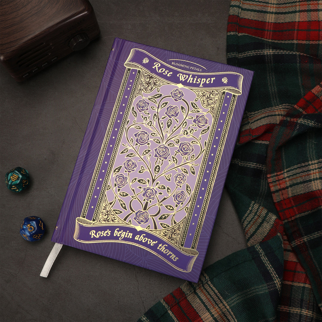 Rose Whisper Lined Notebook - Purple