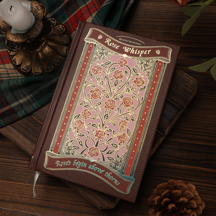 Rose Whisper Lined Notebook - Red