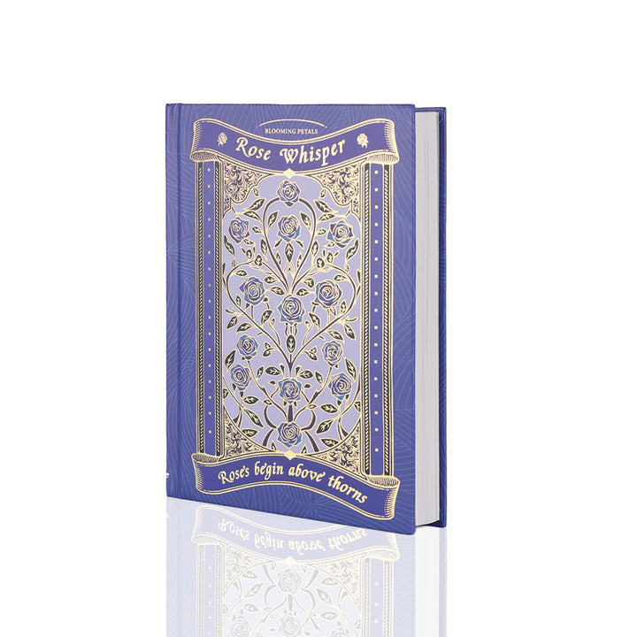 Rose Whisper Lined Notebook - Blue