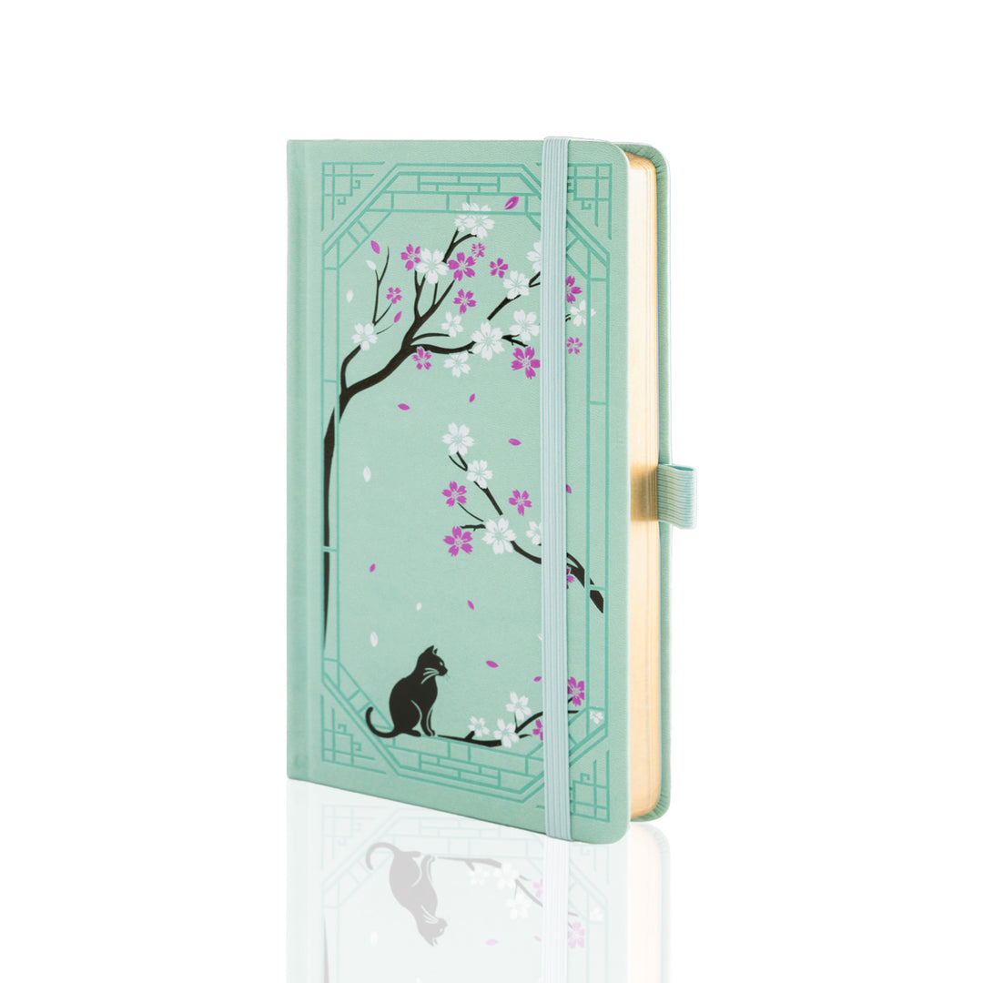 Sakura &amp; Cat Travelers Notebook - Light Green