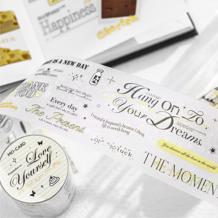 Sentence Glitter Die-Cut PET Tape