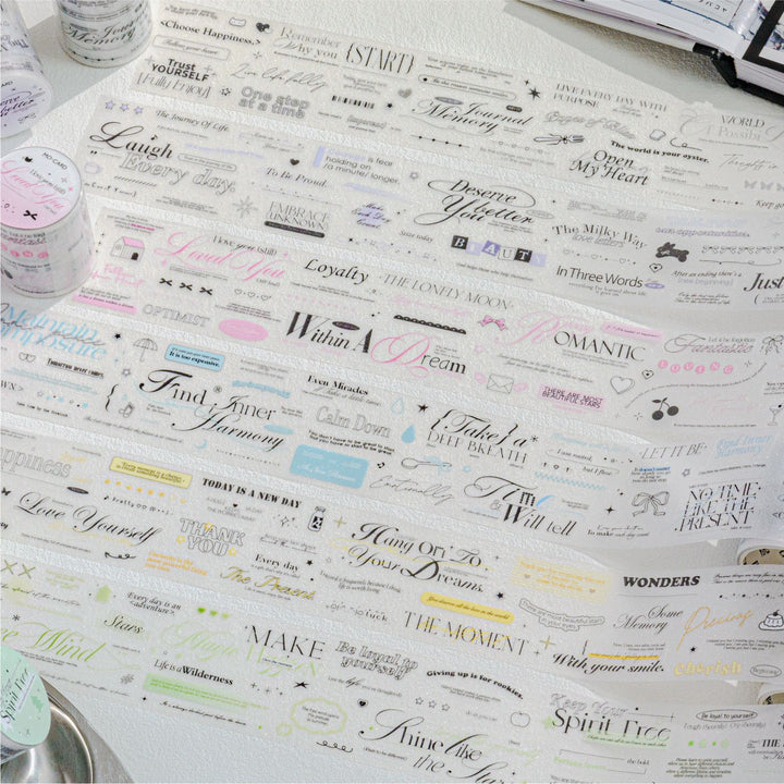 Sentence Glitter Die-Cut PET Tape