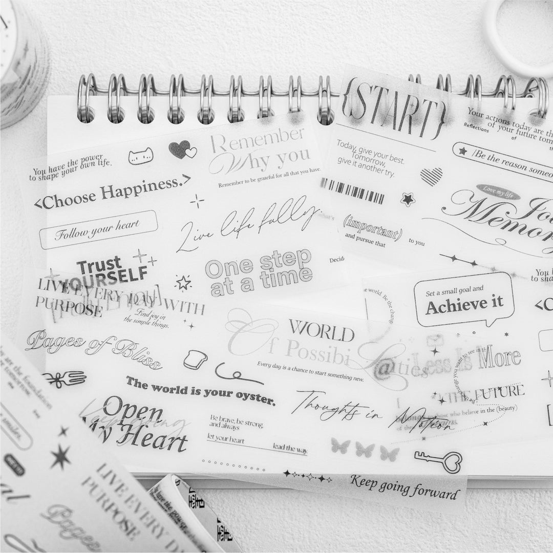 Sentence Glitter Die-Cut PET Tape