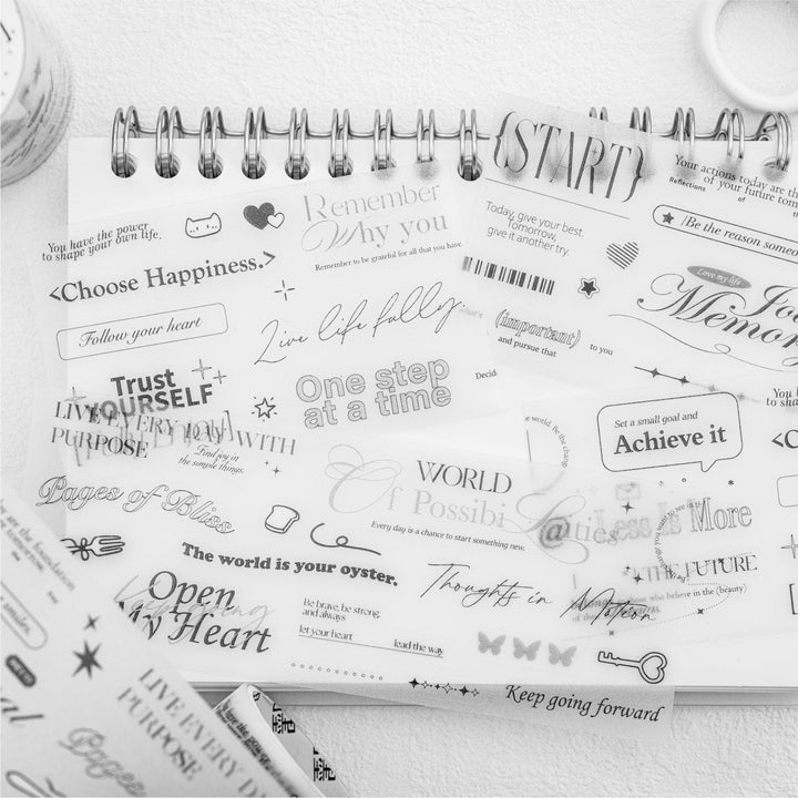 Sentence Glitter Die-Cut PET Tape