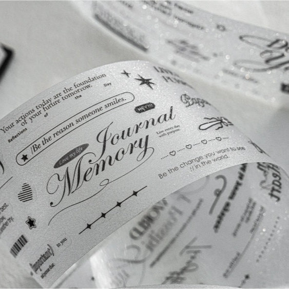 Sentence Glitter Die-Cut PET Tape