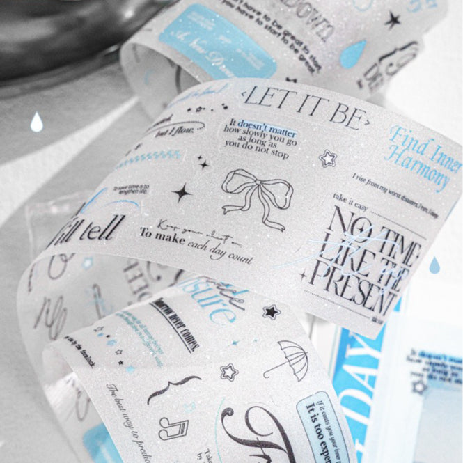 Sentence Glitter Die-Cut PET Tape