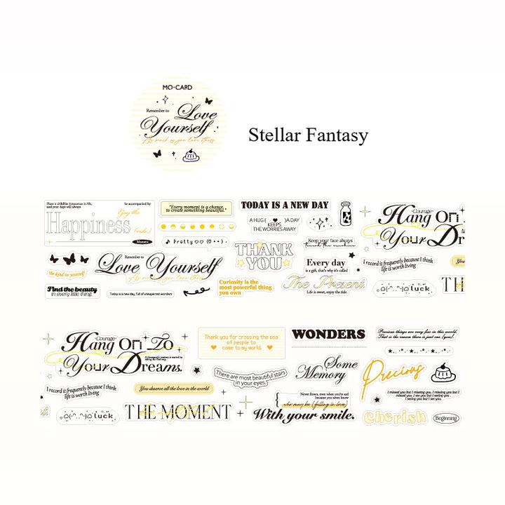 Sentence Glitter Die-Cut PET Tape