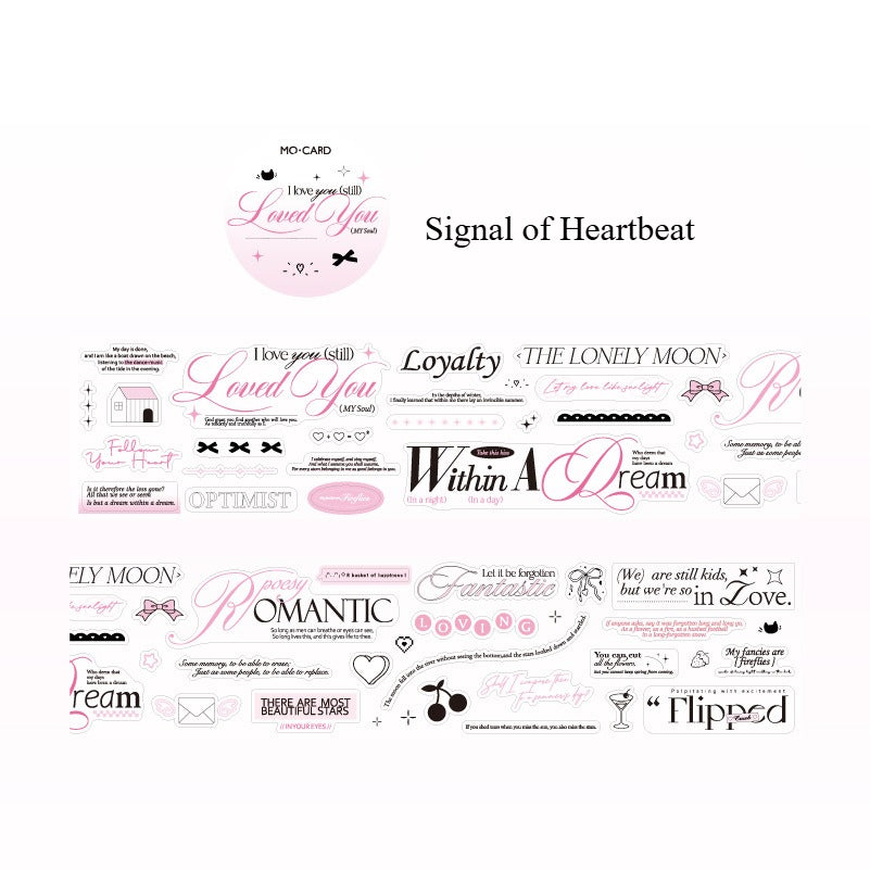 Sentence Glitter Die-Cut PET Tape