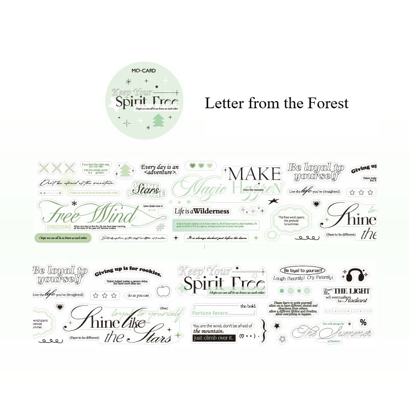 Sentence Glitter Die-Cut PET Tape