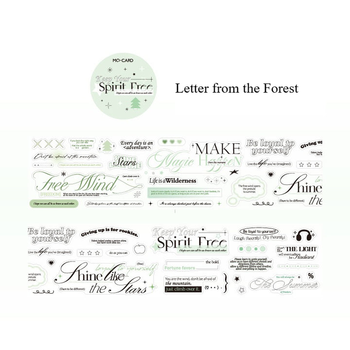 Sentence Glitter Die-Cut PET Tape