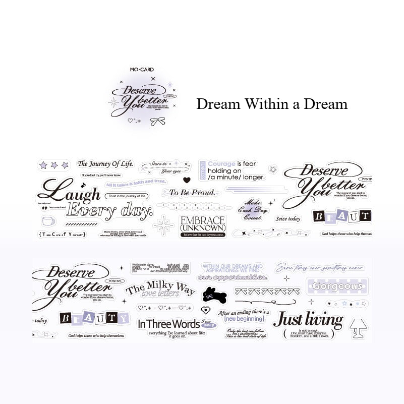 Sentence Glitter Die-Cut PET Tape