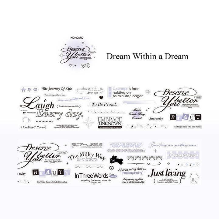 Sentence Glitter Die-Cut PET Tape