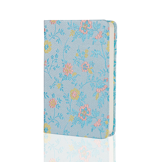 Song Brocade Lined & Blank Notebook - A6 - Blue