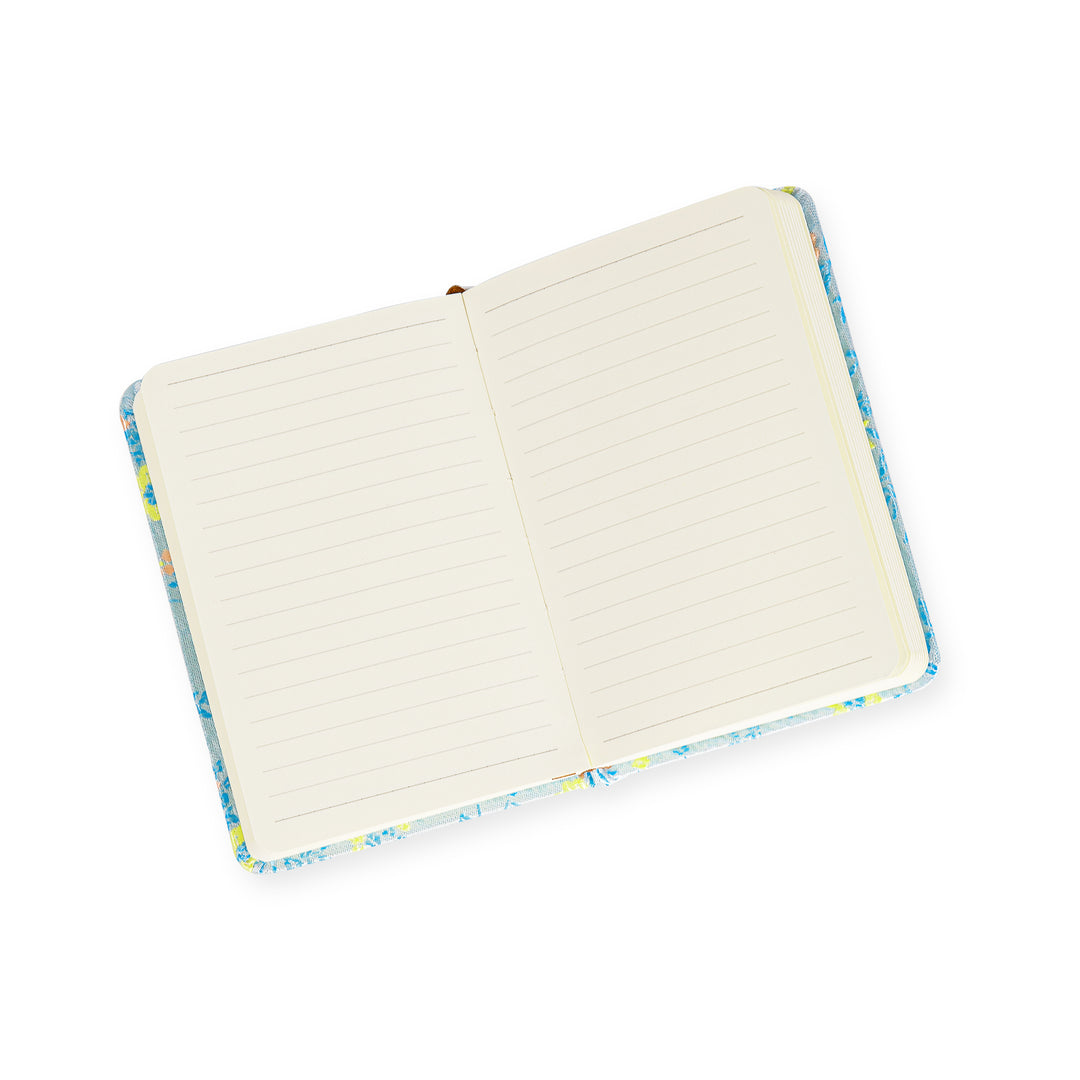 Song Brocade Lined & Blank Notebook - A6 - Blue