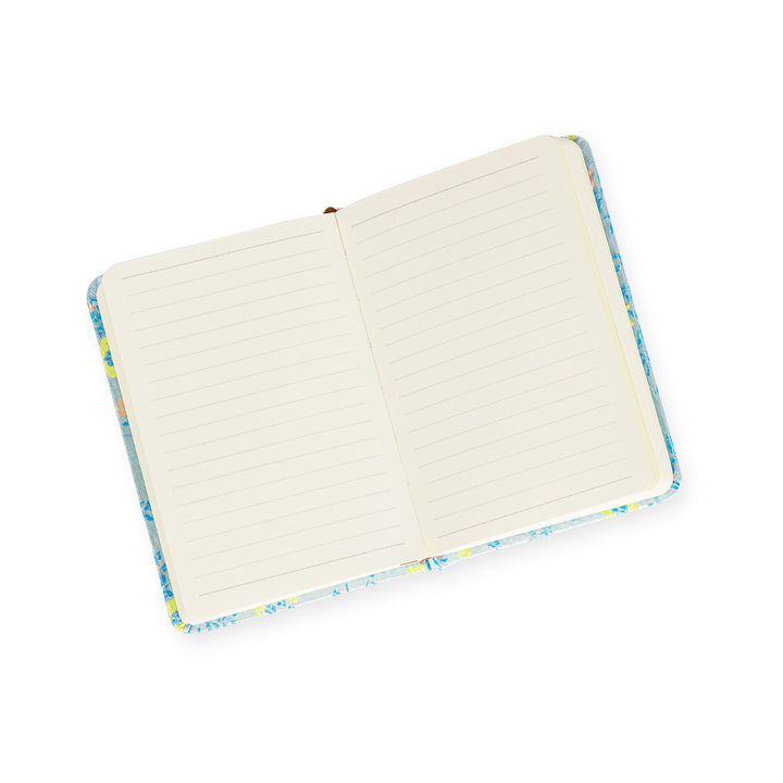 Song Brocade Lined & Blank Notebook - A6 - Blue