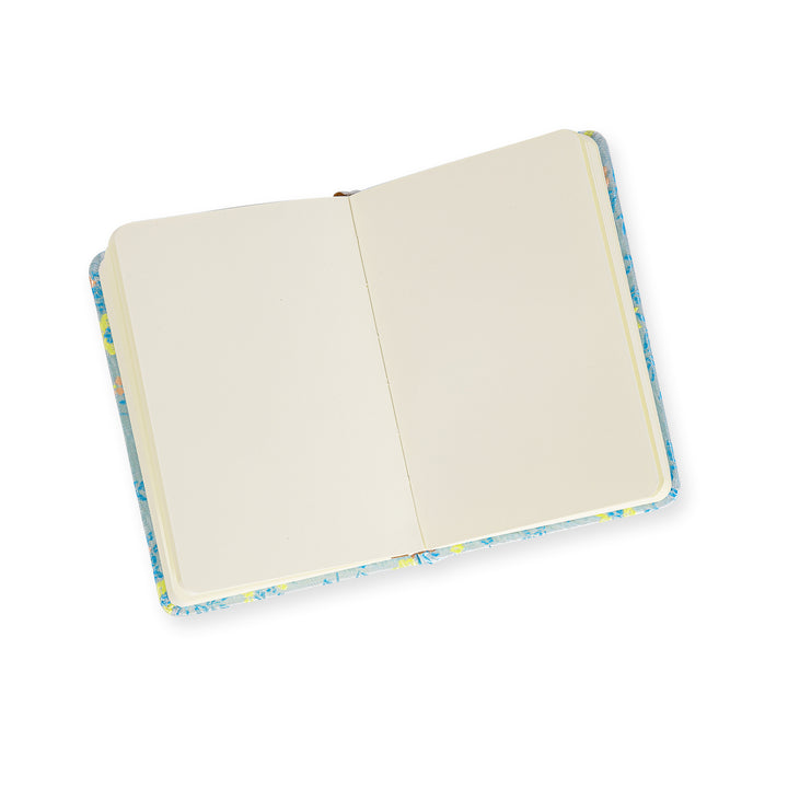 Song Brocade Lined & Blank Notebook - A6 - Blue