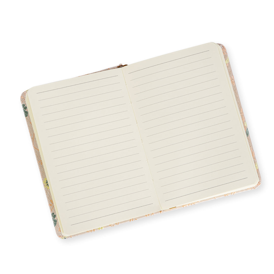 Song Brocade Lined & Blank Notebook - A6 - Beige