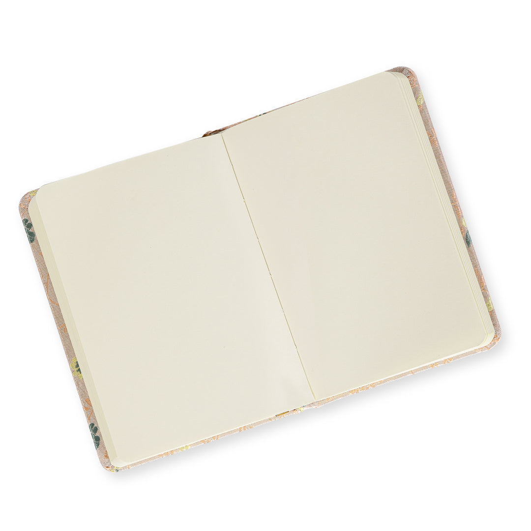 Song Brocade Lined & Blank Notebook - A6 - Beige