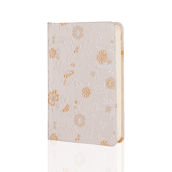 Song Brocade Lined & Blank Notebook - A6 - Beige