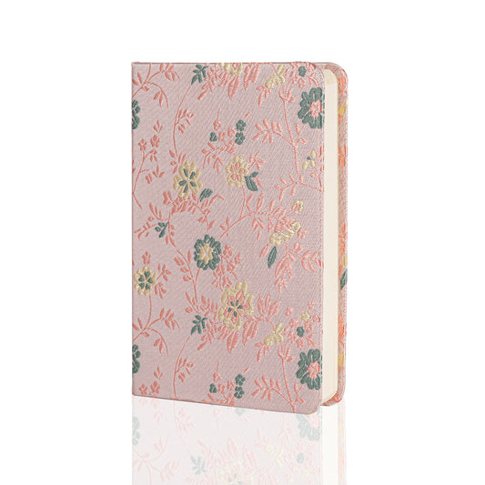 Song Brocade Lined & Blank Notebook - A6 - Pink