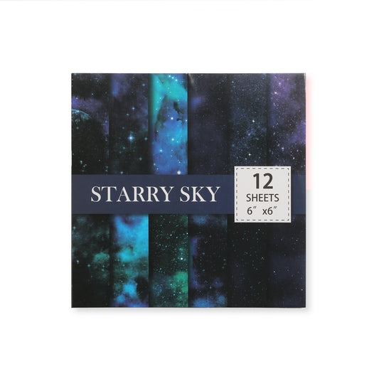 Starry Sky Scrapbook Paper - Black - 12 Sheets