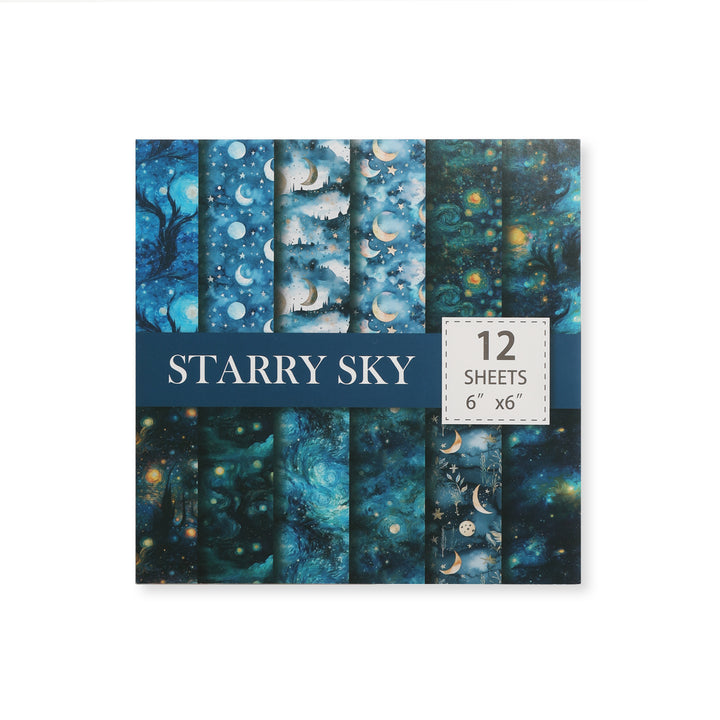Starry Sky Scrapbook Paper - Blue - 12 Sheets