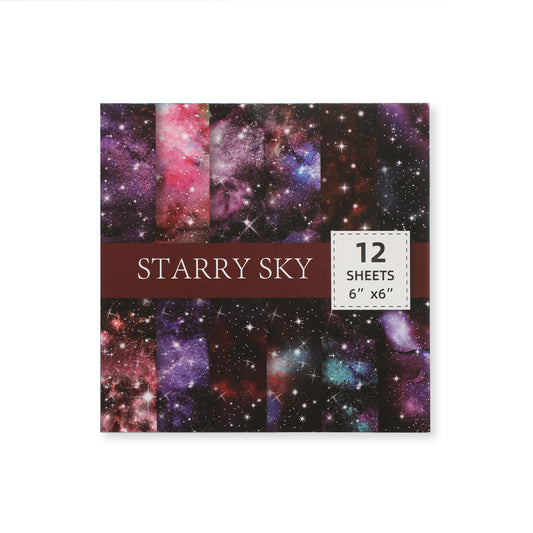 Starry Sky Scrapbook Paper - Purple - 12 Sheets