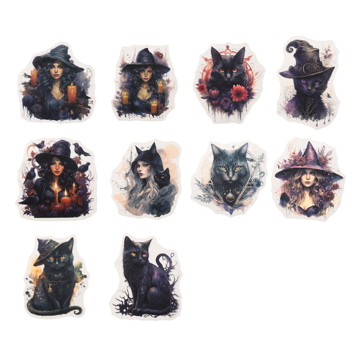 The Witch’s Cat Stickers - 20 Pcs