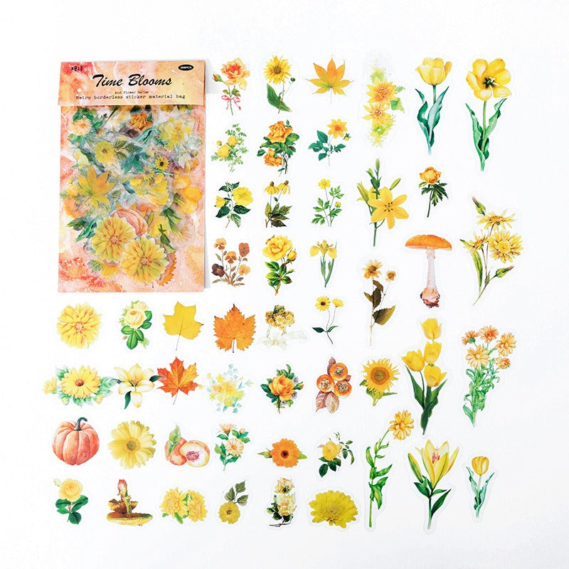 Time Blooms Stickers - 100 Pcs