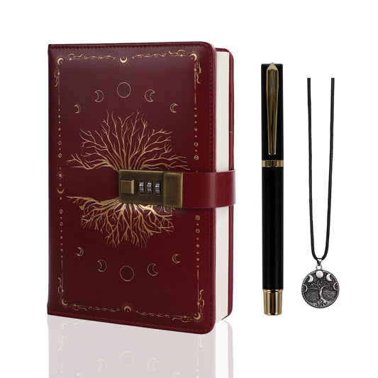 Tree Lock Journal - B6 - Ruled - Red