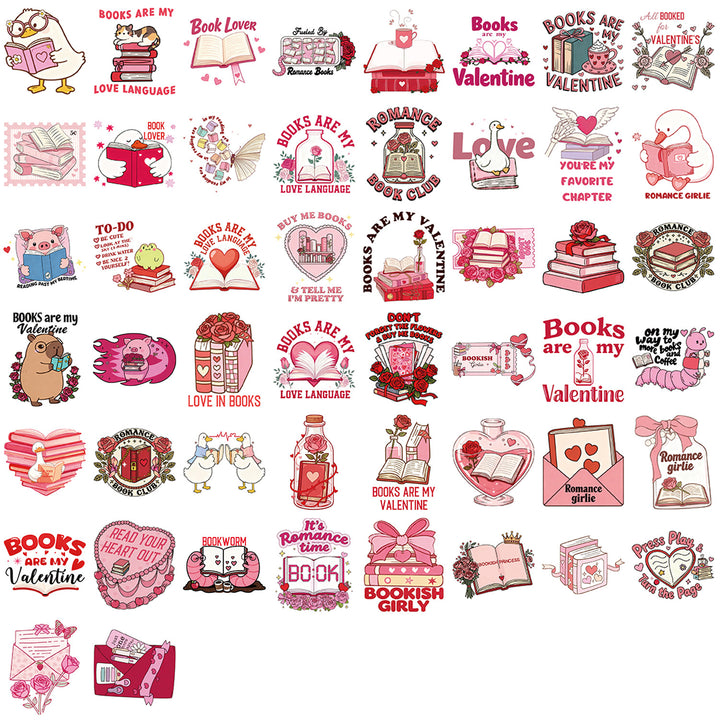 Valentine Bookish Ⅶ Stickers - 50 Pcs
