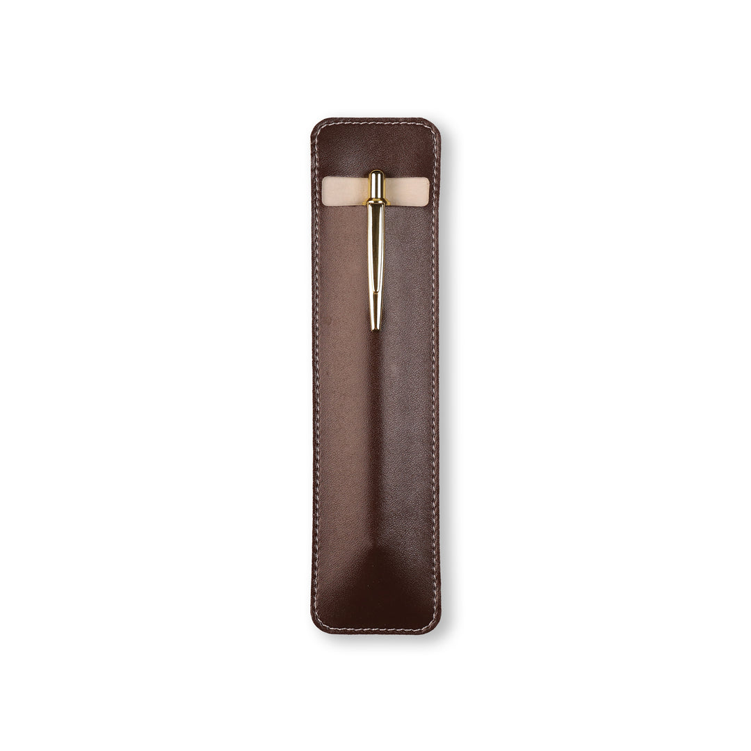 Vegan Leather Pen Loop Holder - Deep Brown