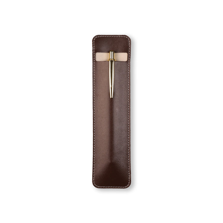 Vegan Leather Pen Loop Holder - Deep Brown