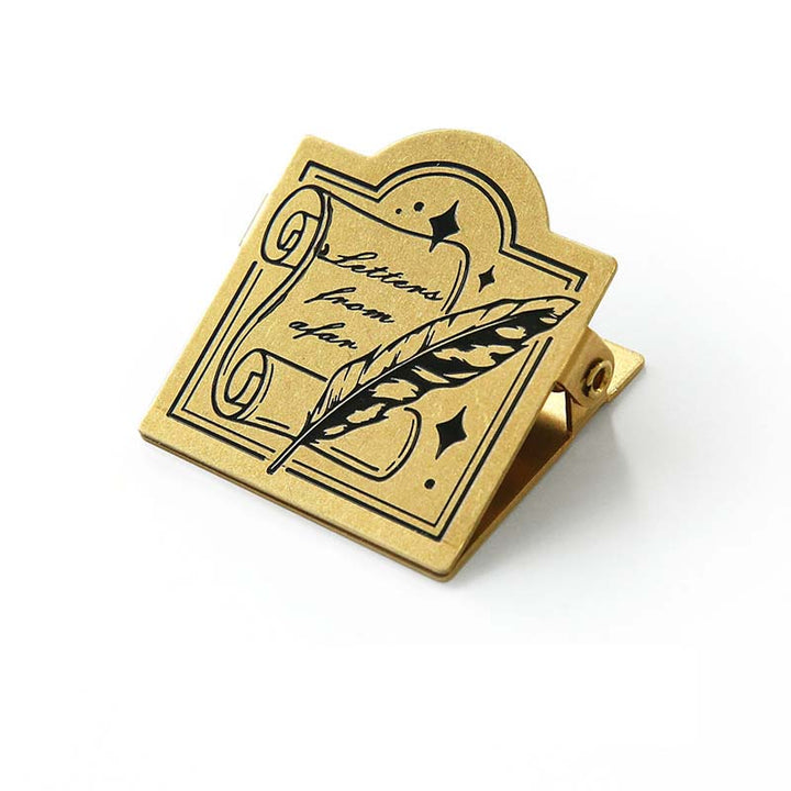 Vintage Brass Paper Clip - Letters