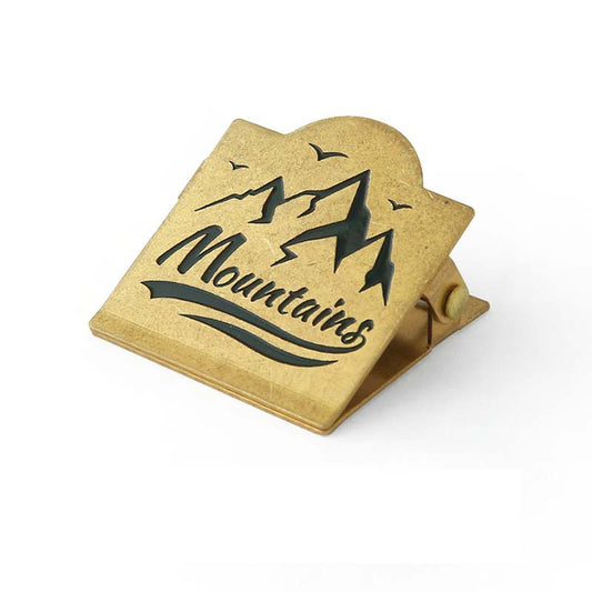 Vintage Brass Paper Clip - Mountains